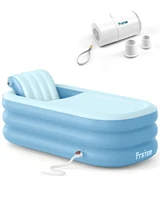 Inflatable Bath Tub for Adults, 64" Collapsible Ice Bath Tub for Athletes, Portable Foldable with Wireless Electric Air Pump 1
