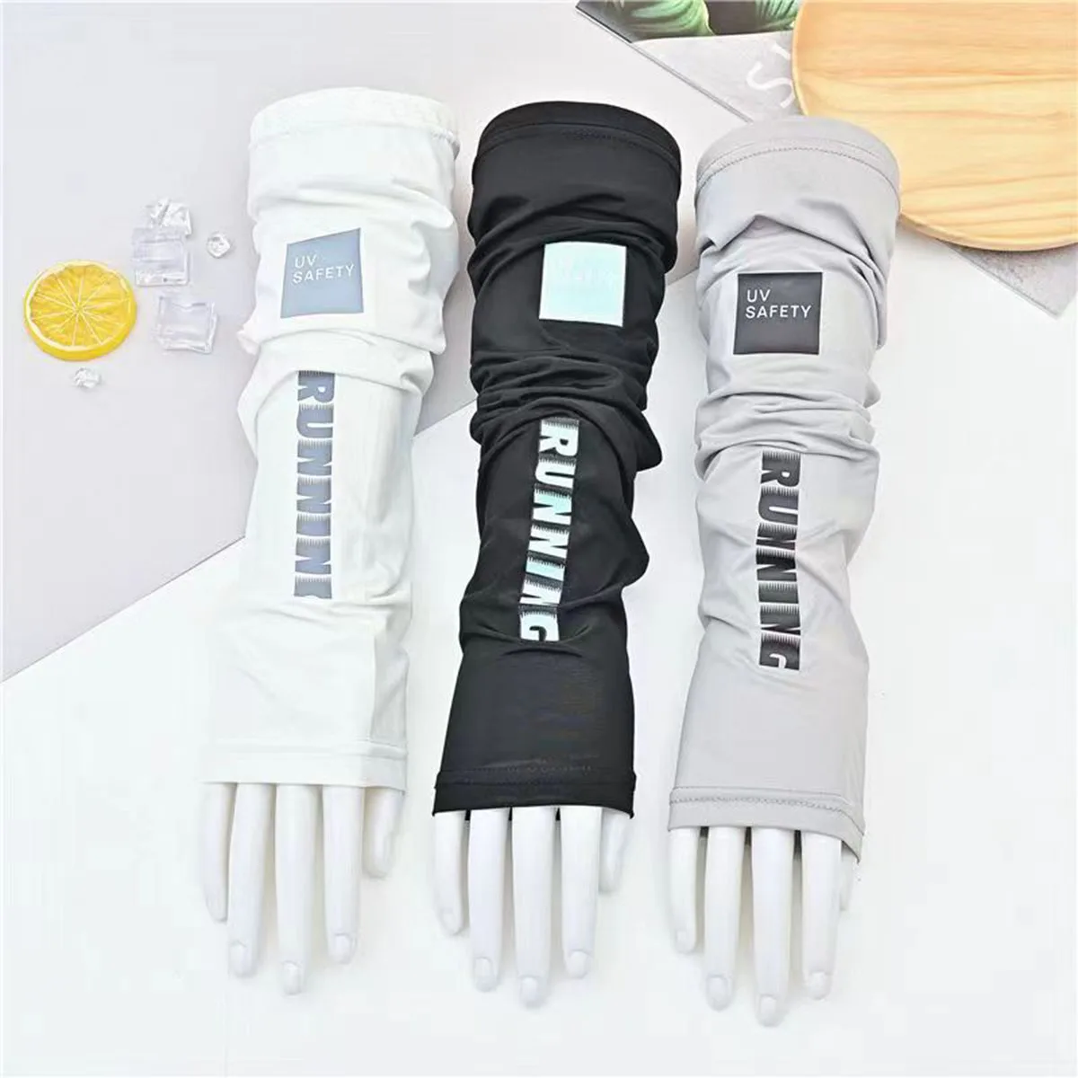 Summer Sun-protective Sleeves For Men Plus Size UV Blocking Gloves For Women Loose Ice Silk Protective Sleeves Arms