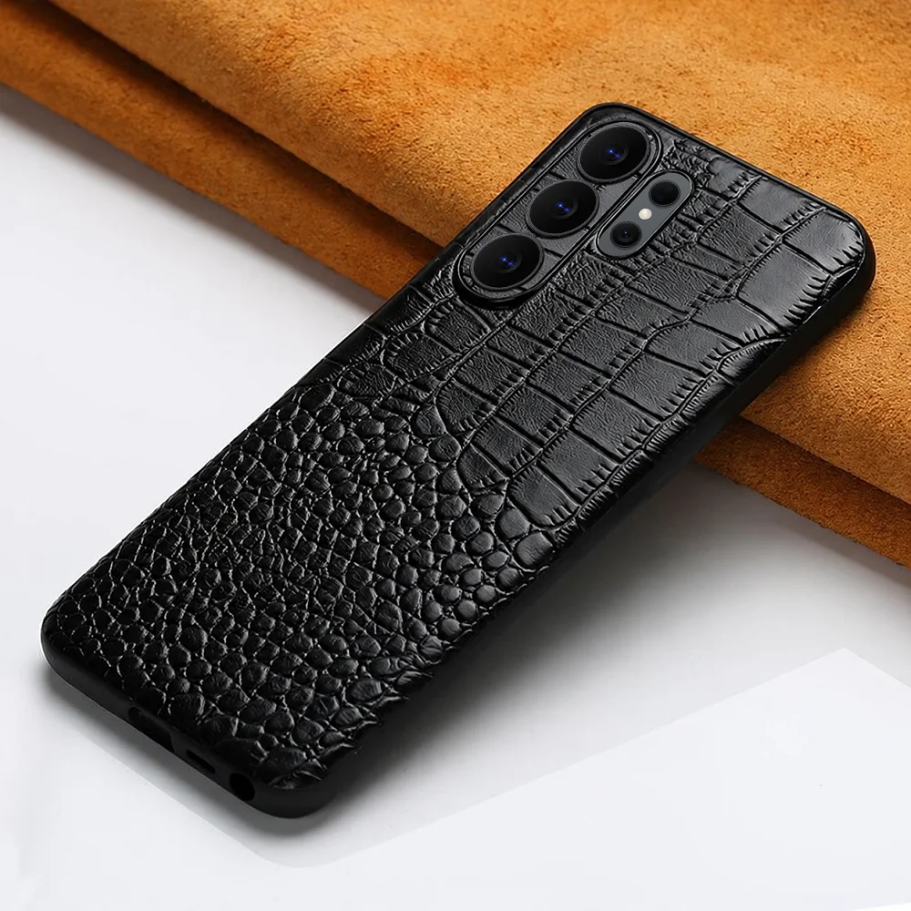 Luxury Genuine Cowhide Leather Phone Case - Full Protector Back Cover