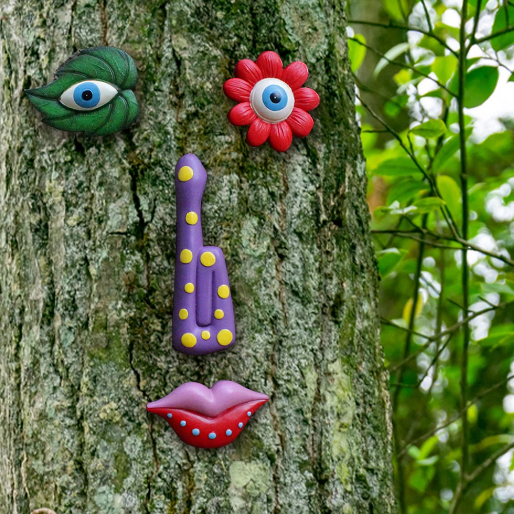 

1 Set of Outdoor Tree Faces Decor Novelty Tree Faces Garden Tree Face Statues Tree Ornaments