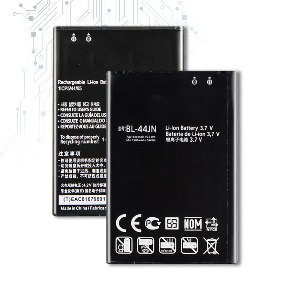 Bl-44Jn Batteria Del Telefono Per Optimus Zone E400 Optimus L3 E400 L5 E612 Eac61679601 P970 E510 Lge510 P690 E730 1500Mah