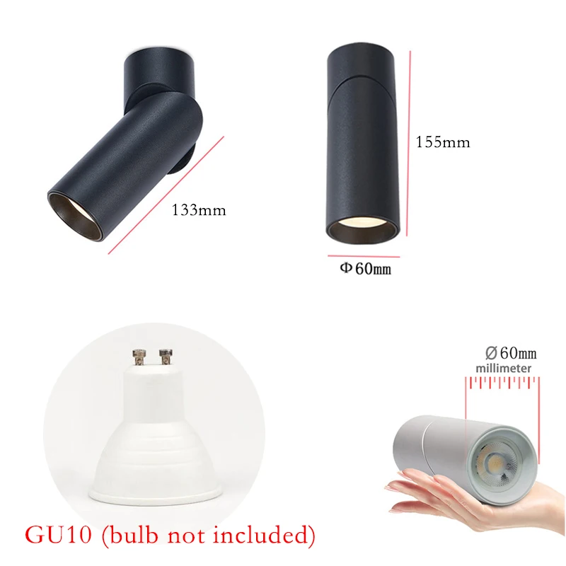 Led Spotlights Surface Mounted Led Downlight GU10 Foldable Living Room Light Fixture Aluminum Ceiling Lamp for Home Kitchen Lamp