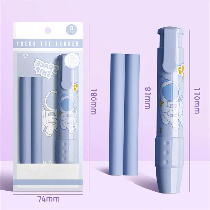 Retractable Eraser 4set Pushable Student Drawing Design Office No Crumbs No Mark Creative Push Type