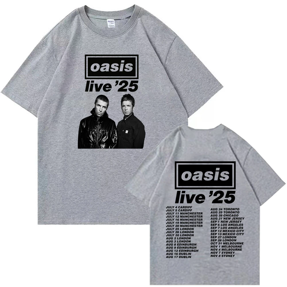 Oasis Live 25 Tour 2025 R T-Shirts Men Women Casual O-Neck Short