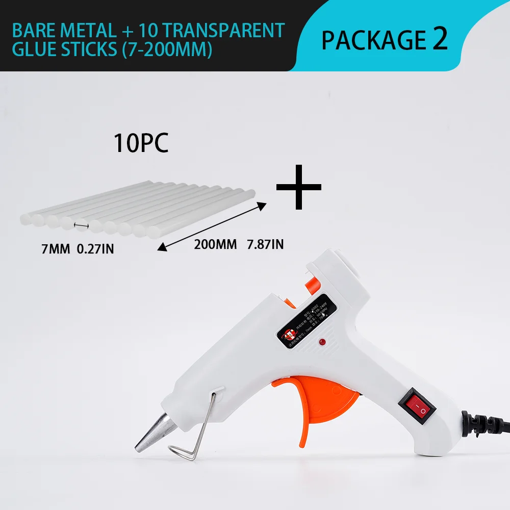 20/90W Hot Melt Glue Gun Electric Hot Silicone Gun With Transparent Glue Stick 7x100mm Power Tool Repair Tool Home Gift Cordless 6