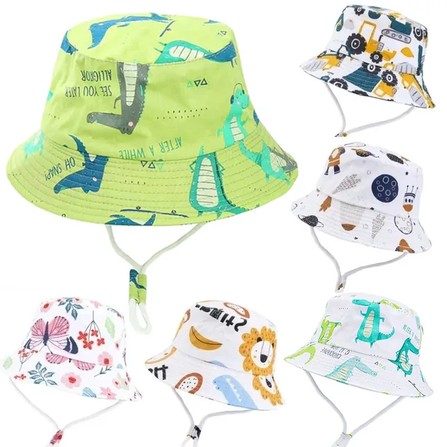 2022 New Summer Panama Baby Girls Hats Cartoon Boys Fisherman Hat Baby Sun Hat Outdoor UV Bucket Hat Toddler Kids Panama Sun Cap 1