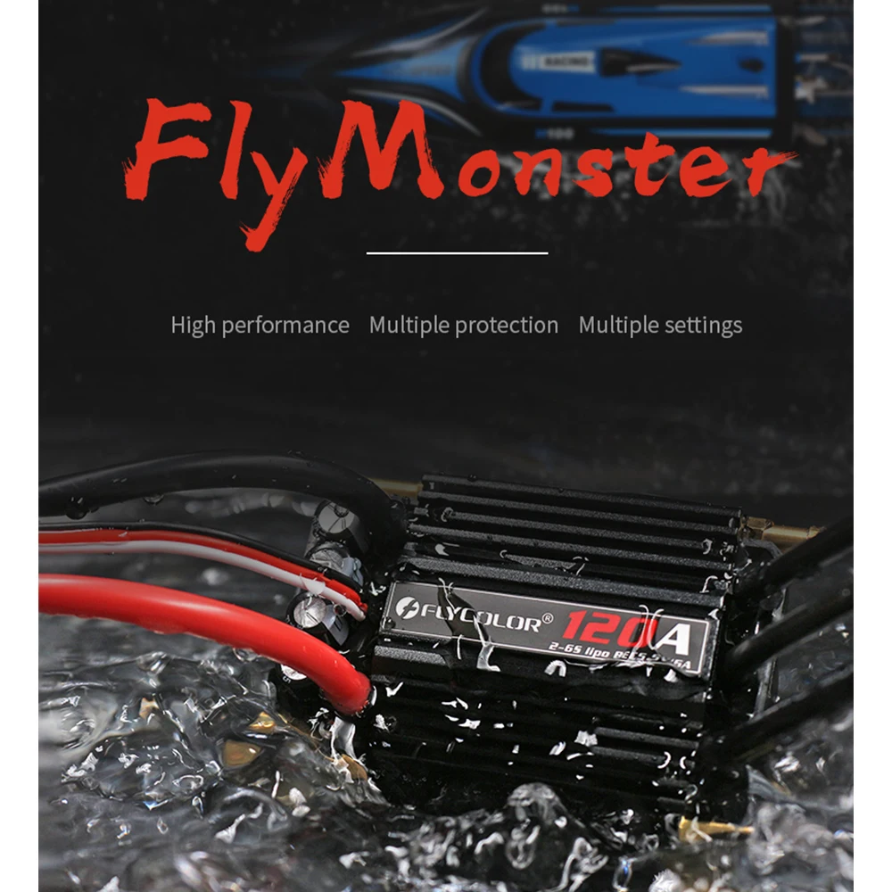 

FLYCOLOR FlyMonster Waterproof Brushless ESC 50A/70A/90A/120A/150A 2-6S Speed Controller Progaming Card For RC Boat Ship Plane