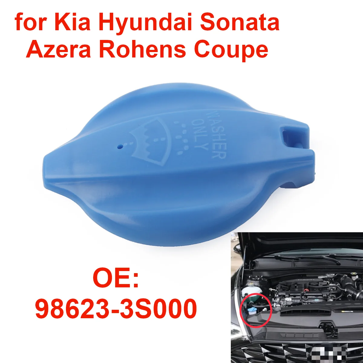 CarWindshieldWiperWasherFluidWaterTankReservoirCapLid98623