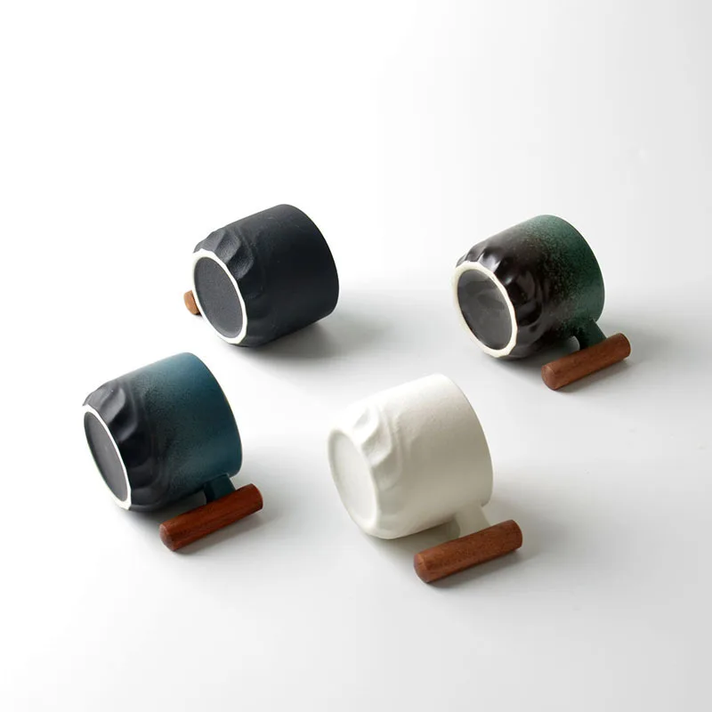 Creative Handmade Exquisite Vintage Coffee Cup with Wooden Handle - 70ml Drinkware