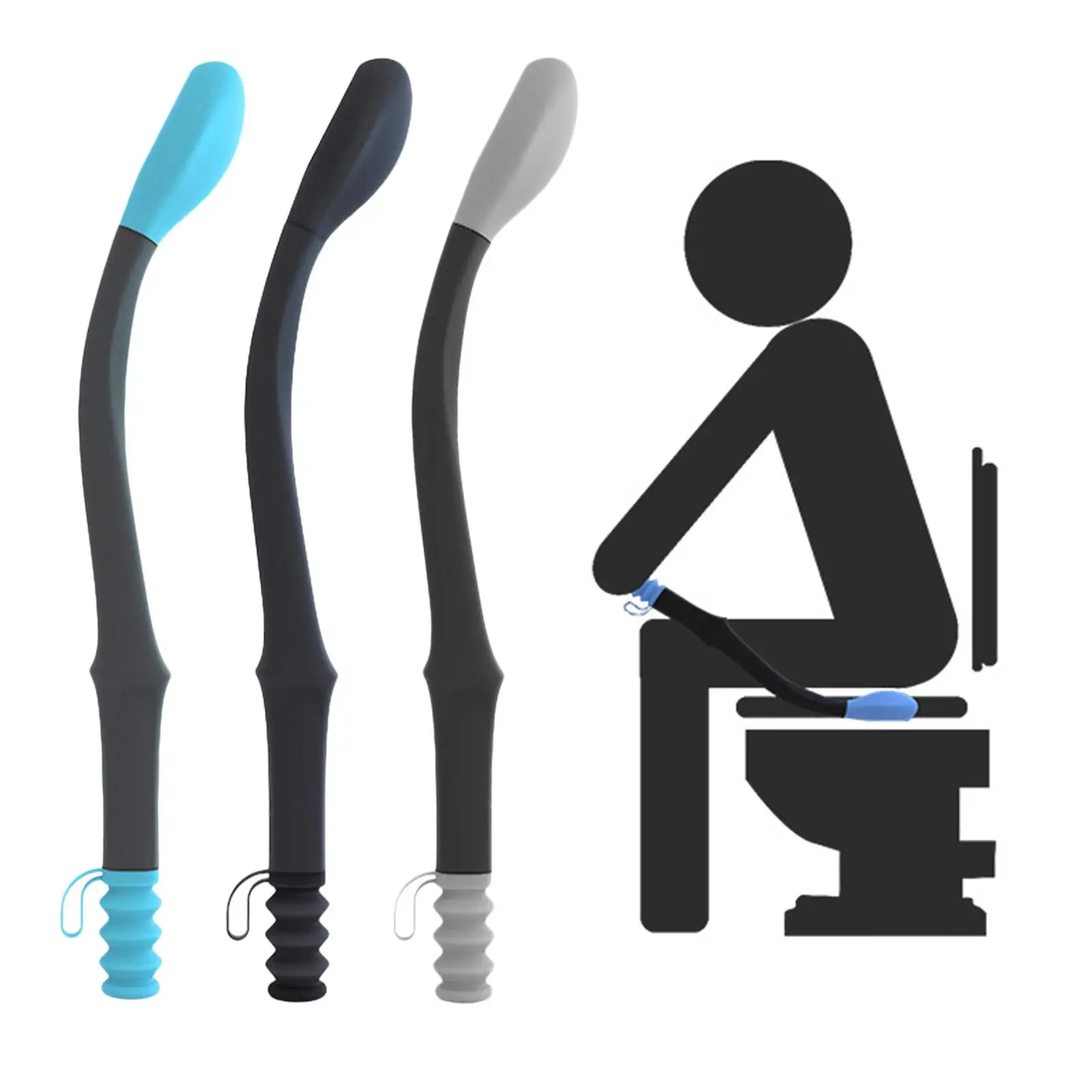 Toilet Aids for Wiping Bathroom Wipe Assistance Bottom Long Handle Reach Comfort Wiper Self Wipe Assist Holder Toilet Paper Grip