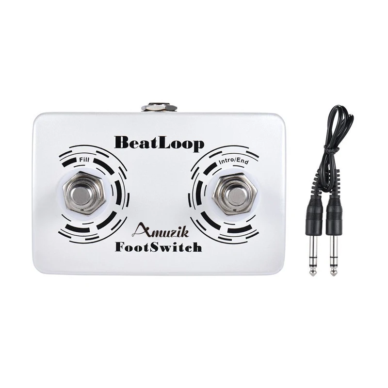 

AmuzikDual Momentary External Footswitch for Drum Machine & Guitar Effect Pedal Foot Switch with 6.35mm Stereo Cable True Bypass
