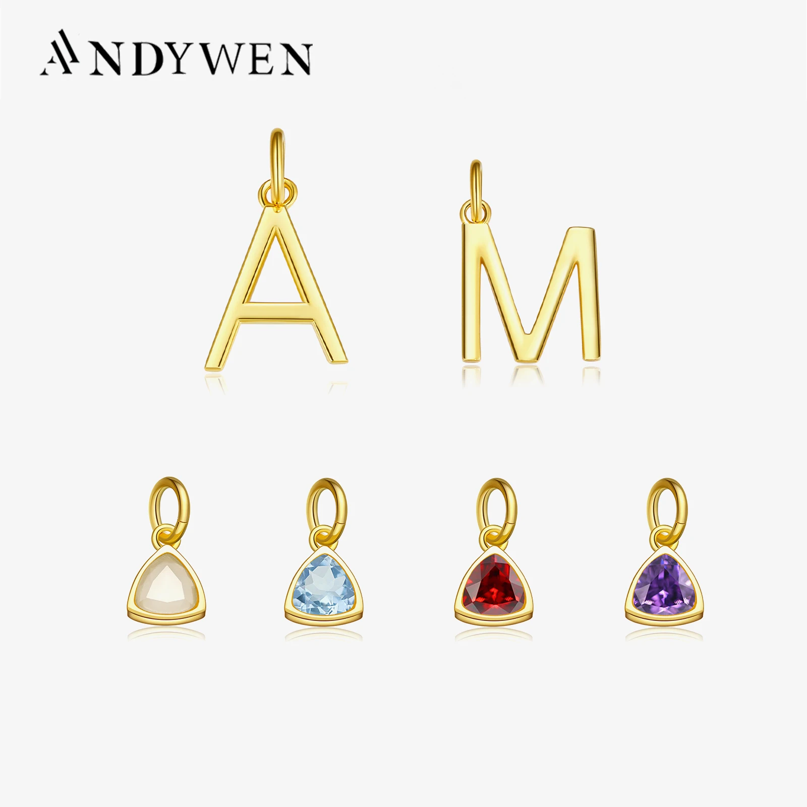 925 Sterling Silver M A E Alphabet Birthstone Zircon Necklace Accessories Long Chain Letter Zircon Pendant Jewelry Women pendant necklace silver necklace silver necklace charms