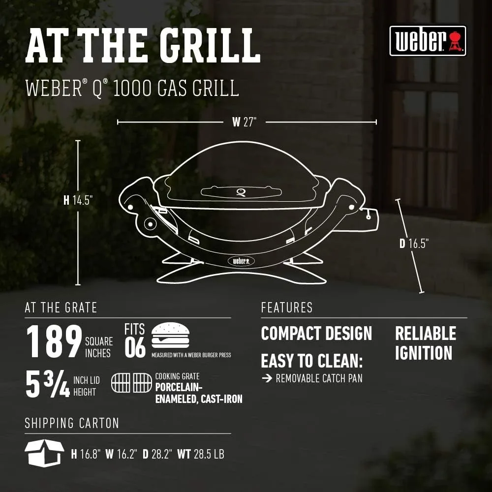 Q1000 Propane Grill, Titanium 2