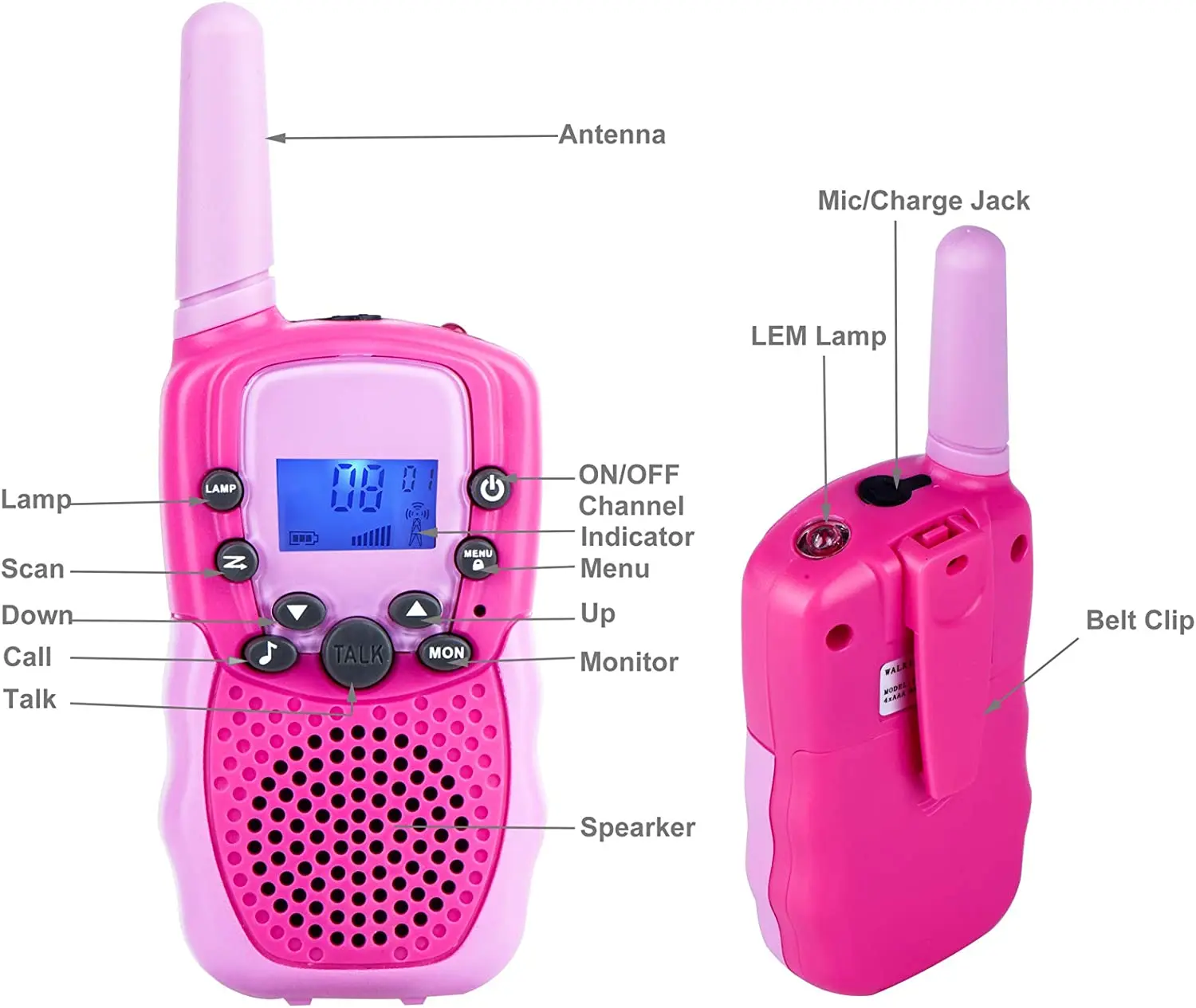 Walkie-talkie Radio bidirectionnelle pour enfants, 2 pièces, jouets pour garçons et filles, T388 FRS PMR, cadeaux de noël