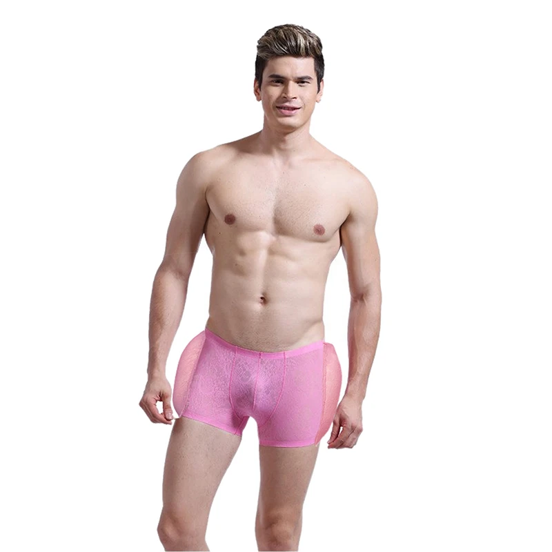 Men 4PS Padded Briefs Boxers Butt Lifting Panties Sponge Buttocks Hip Enhancer Shaper Bottom Sissy Crossdressers Panty