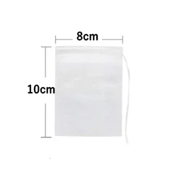 Eco-Friendly Disposable Non-Woven Fabric Tea Infuser Bags with String Seal - 200Pcs (8x10cm)