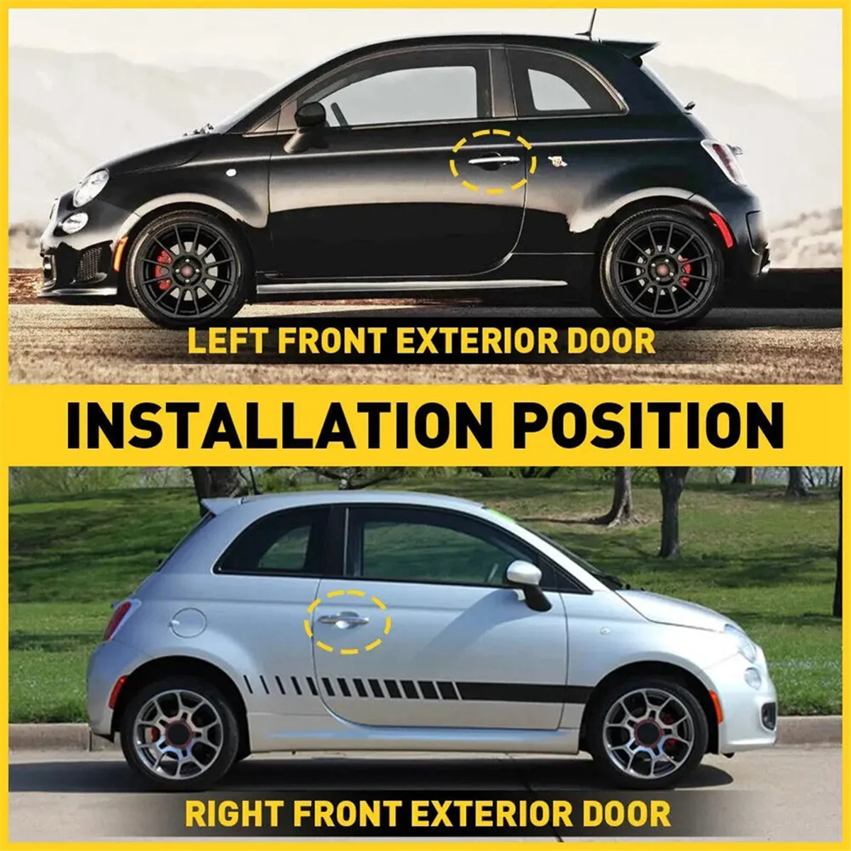 

1 пара боковых хромированных дверных ручек 68069942AC 68069943AC для Fiat 500 2007-2020 Alfa Romeo 147