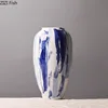 Ink Blue and White Porcelain Ceramic Vase Table Decoration Flower Arrangement Ink Style Flowers Vases Room Aesthetic Decor 4