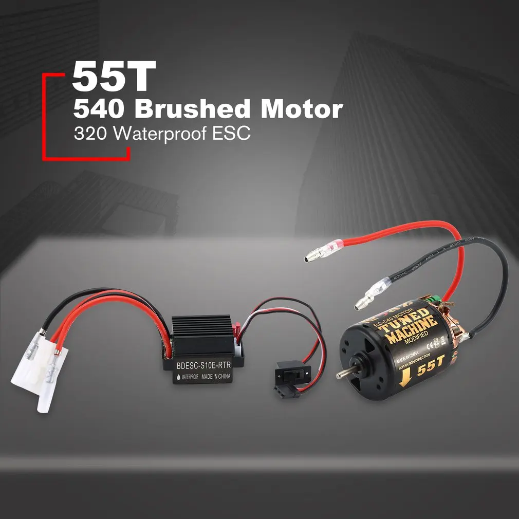 RC 540 35T 45T 55T Brushed Motor With 320 Speed Controller Waterproof ESC For Traxxas For Hsp Redcat Tamiya