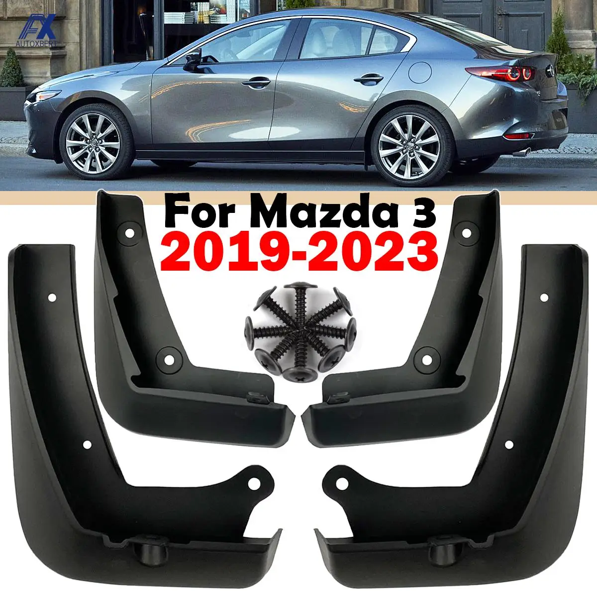 SetMoldedMudFlapsForMazda3Mazda3BP4drSedanSaloon20192020