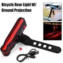 

Top Bicycle Rear Light Laser Projection Light Cycling Warning Tail Light Waterproof USBRechargeable Night Cycling Bike Taillight