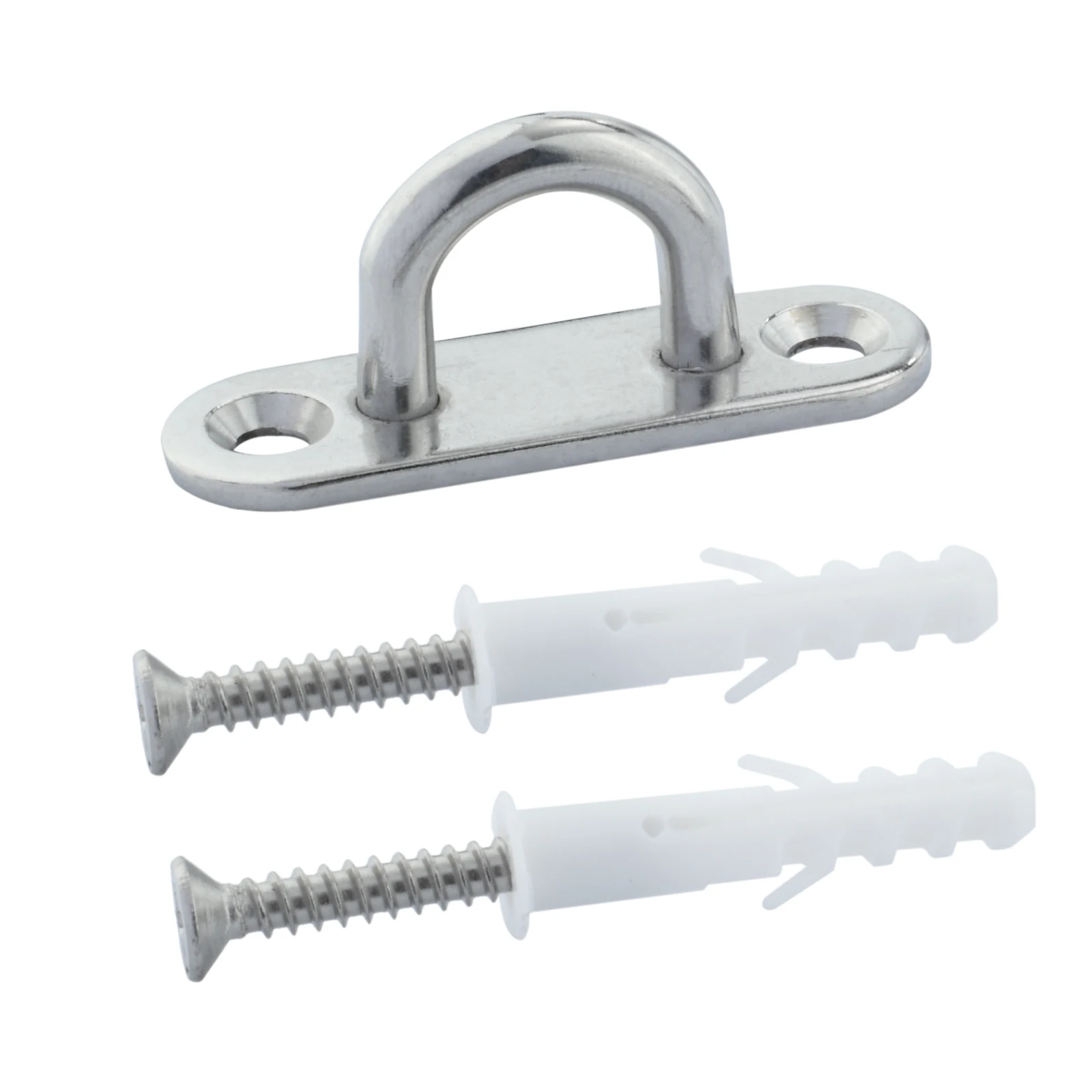 1Pc 304 Stainless Steel Oval Eye Plate Ceiling Hook W/Screws 5Mm Pad Hanger U-Shaped Ring Boating Yacht Light Fan Hammock Chair