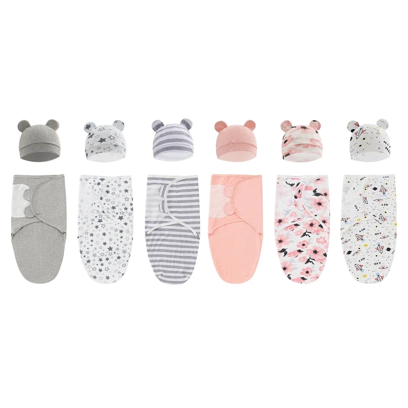 

Baby Sleeping Bag Newborn Swaddle Wrap Hat Swaddles Soft Cotton Sleep Blanket Babies Infant Blankets Photography Props