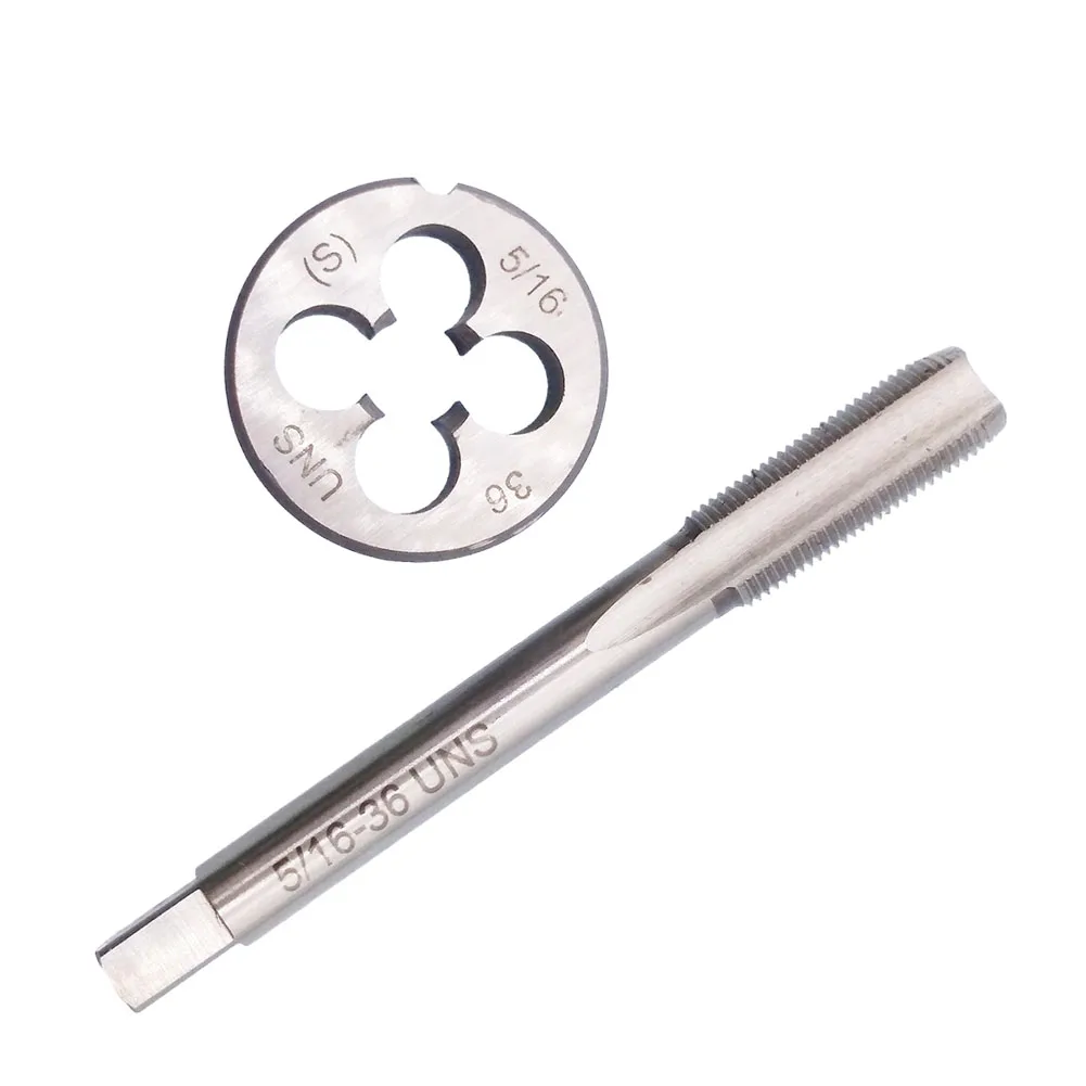 

2pcs HSS 5/16 36 Machine Taps Right Hand Pipe Taps Perfect for Iron Steel Aluminum Crafting Comes with Die UNS Tap and Die Set