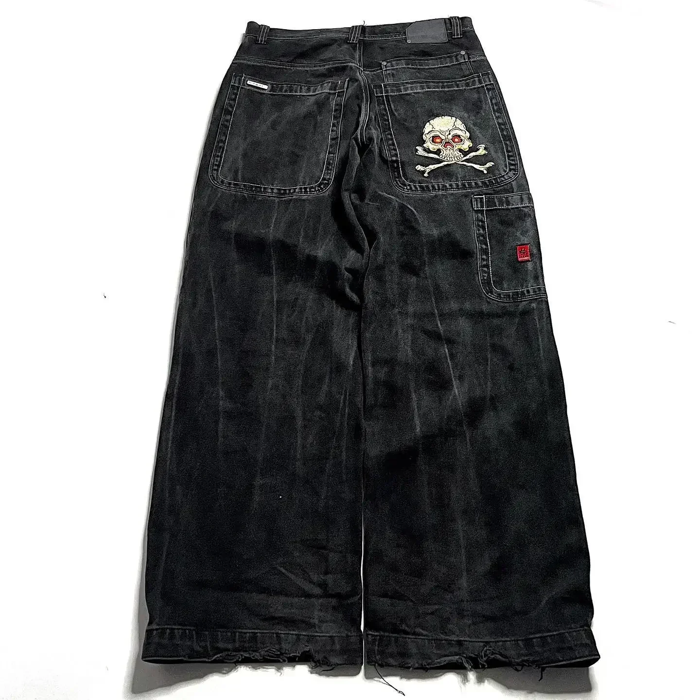 

American Restore Ancient Ways jeans Harajuku Hip-hop Skull Graphic Embroidery Loose Jeans Gothic High Waist Wide INS Pants Women