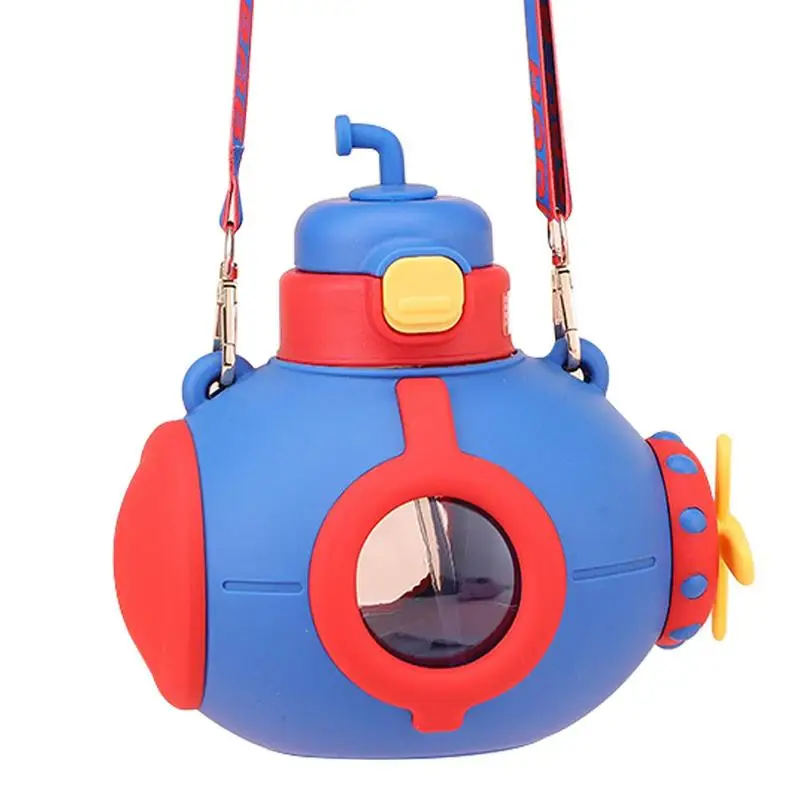 

Kids Water Bottle Submarine Shape Water Kettle With Strap For School Travel Leakproof Drinkware Bottle For Students Boys Girls