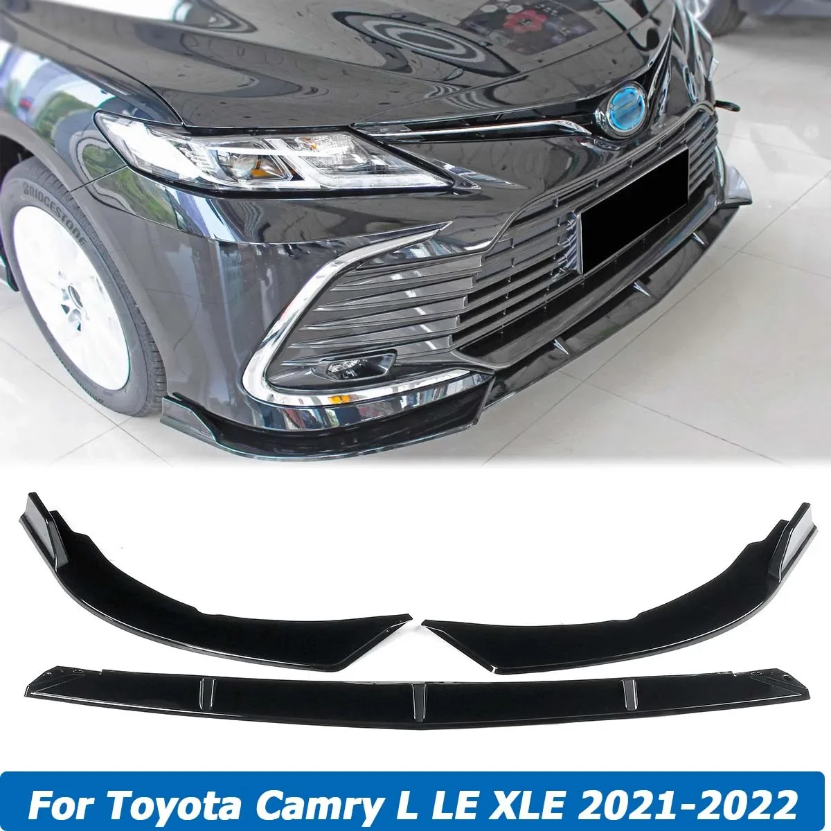 

Front Bumper Lip Spoiler Side Deflector Splitter Body Kit Diffuser Guards For Toyota Camry L LE XLE 2021-2022 Car Accessories