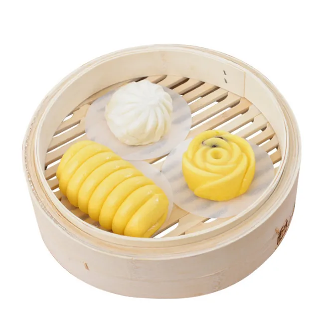 500pcs Round Square Steamed Bun Papers Non-stick Household Snack Bread Cake Steamer Oil Paper Pads 4
