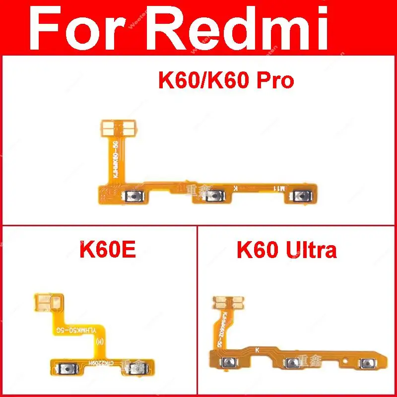 

Power Volume Key Flex Cable For Xiaomi Redmi K60 K60 Pro K60E K60 Ultra On OFF Side Volume Power Button Flex Ribbon Parts