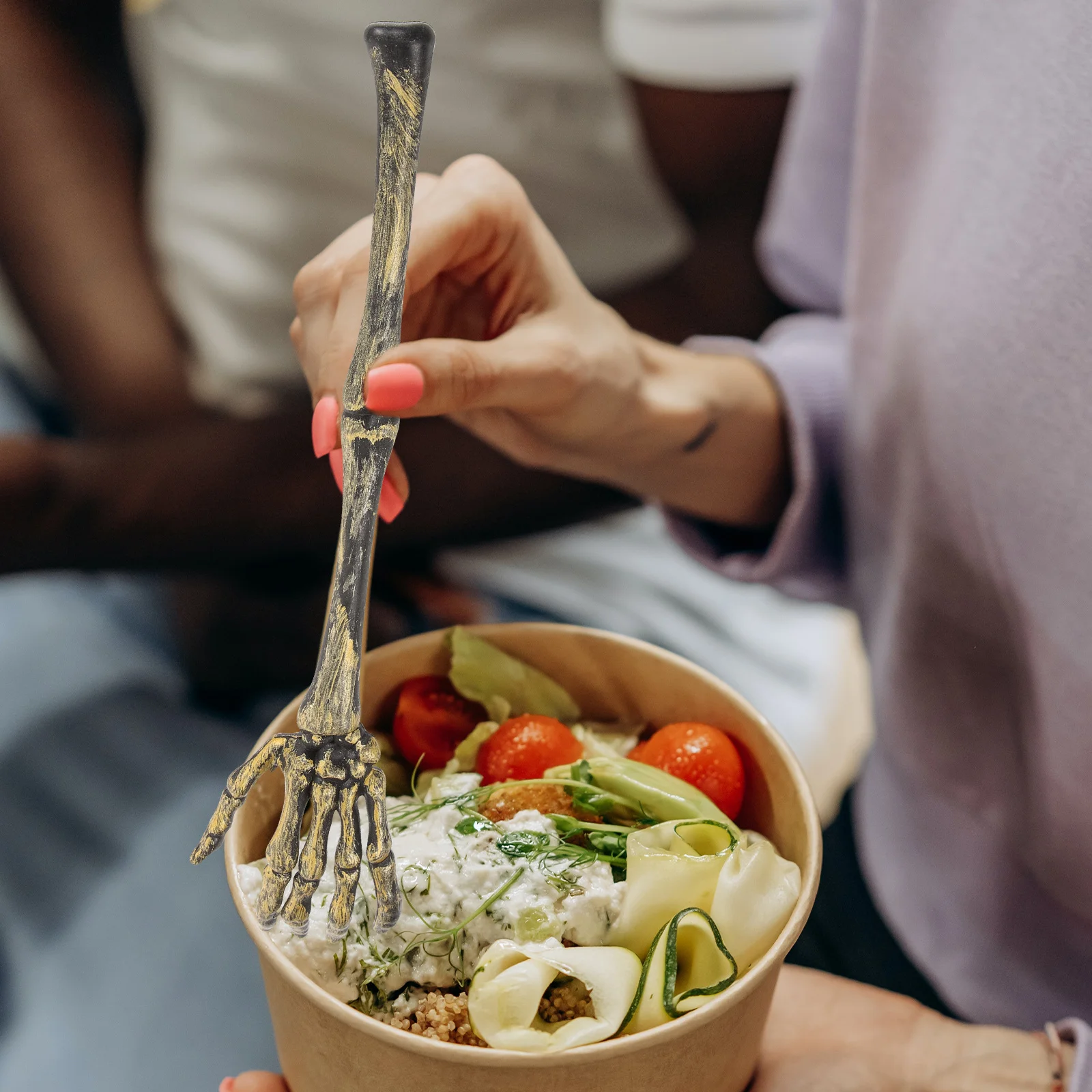 

of Creative Halloween Salad Spoon Skull Arm Shape Spoon Artificial Skull Arm Decor