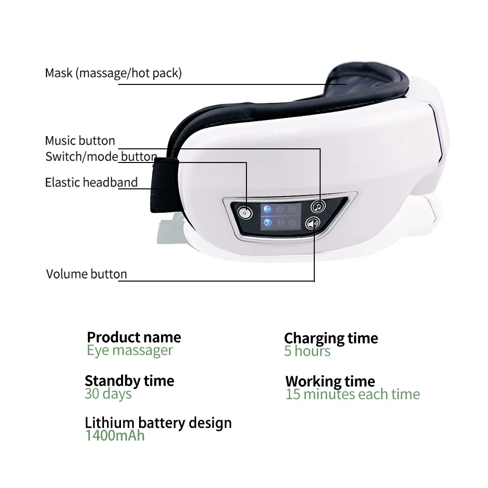 Intelligent Eye Protection Instrument Household Rechargeable Foldable Acupoints Hot Compress Massage Eye Mask To Relieve Fatigue