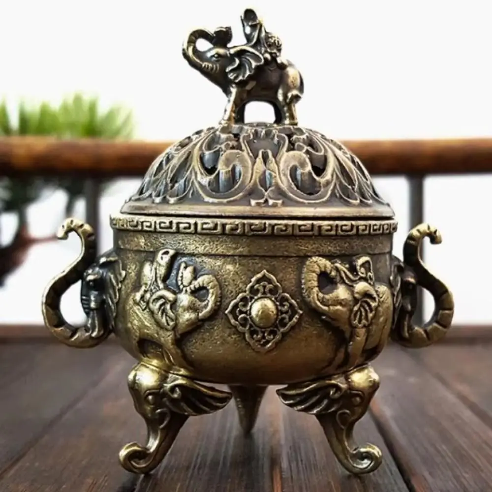 Alloy Incense Burner Animal Foot Plate Mini Sandalwood Incense Burner Hollow Out Three Legged Stove Tea Ceremony Home Decoration