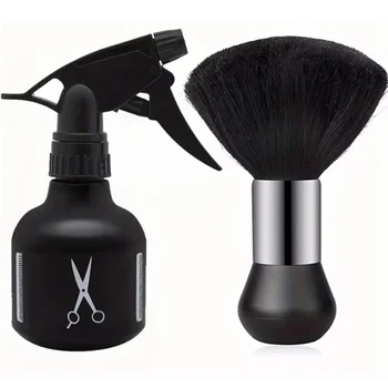 Set di flaconi spray e spazzole per barbiere - Spazzola professionale a setole morbide per taglio capelli, pulizia e strumenti da stilista