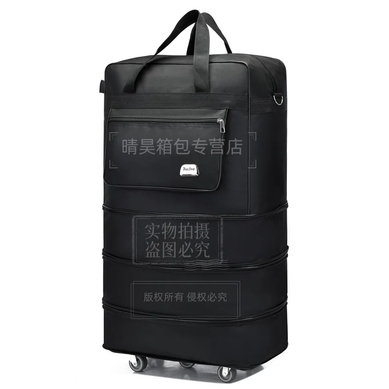 Foldable Luggage Bag Airline Checked Bag Oxford Large Capacity Travel Universal Wheel Moving Storage Bag Rolling Packing Cubes