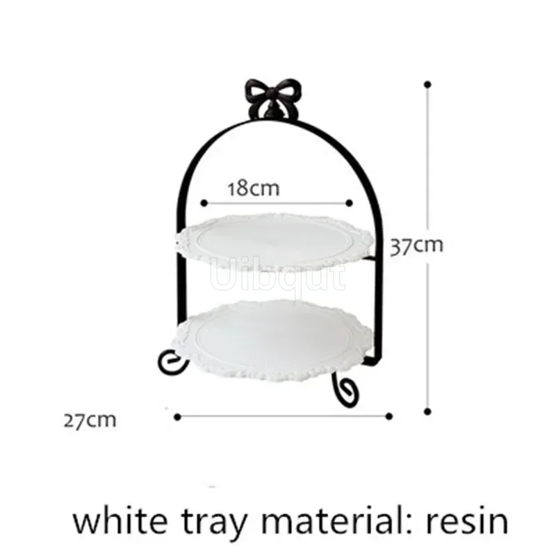White Dessert Table Display Stand Wedding Decoration Afternoon Tea Double-Layer Cake Stand Gold Pastry Decoration Plate 3 layer