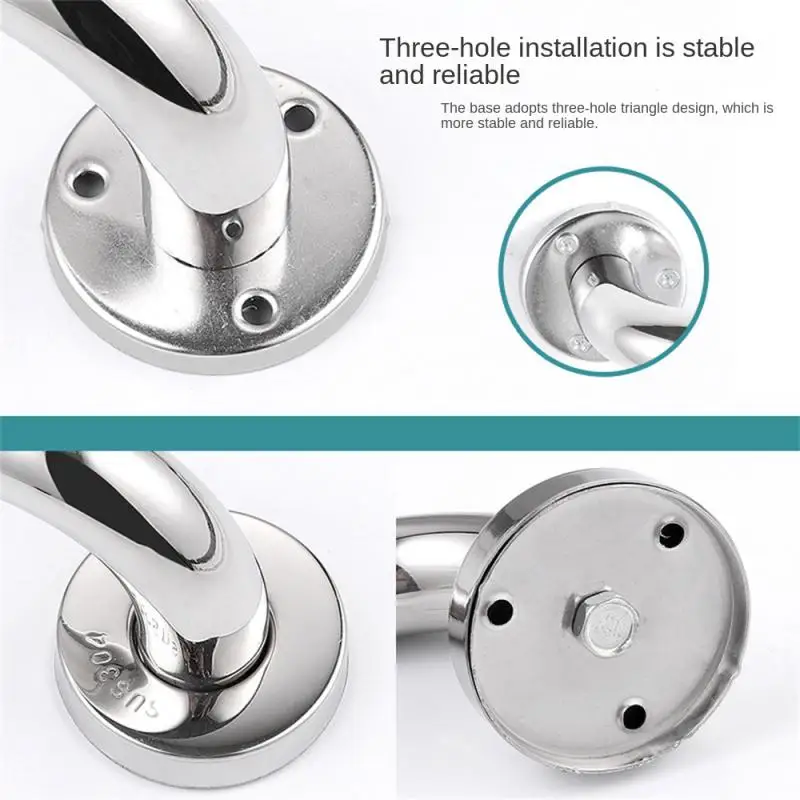 Bathroom Tub Toilet Wall Grip Handle Stainless Steel Handrail Grab Bar Shower Safety Support Handle Towel Rack