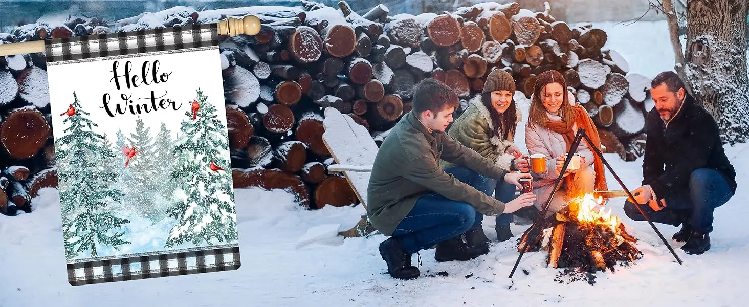 28x40 Double Sided Xmas Garden Yard Lawn Party Outside Decoration for Holiday Farmhouse Outside