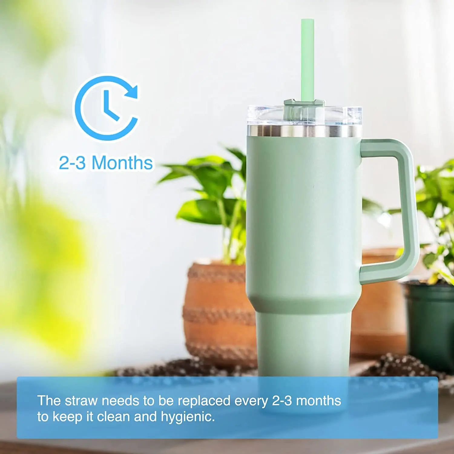 7pcs set Replacement Straw Compatible for Stanley 20 oz 30 oz 40 oz Cup Tumbler, 6 pack Reusable Straws with Cleaning Brush