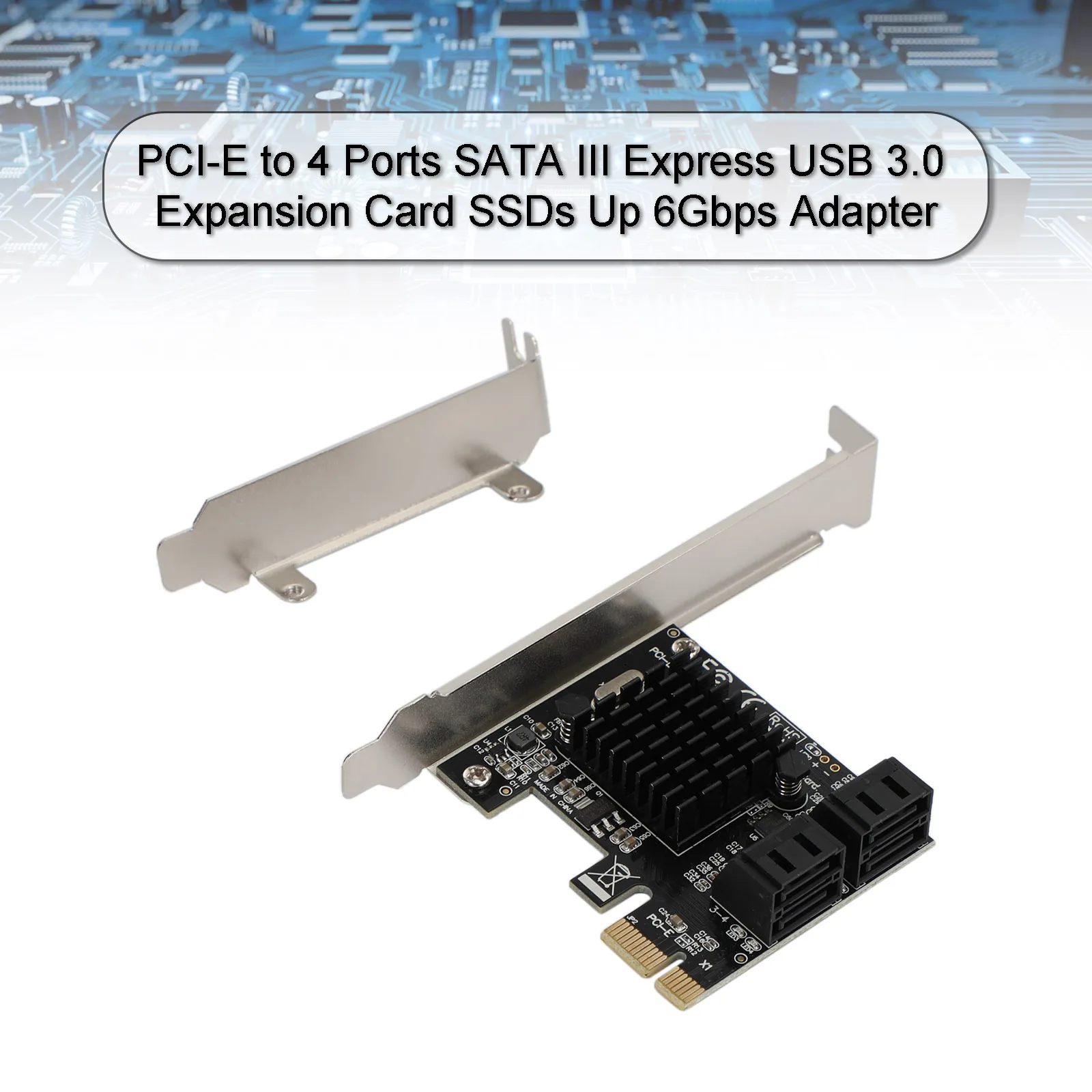

Плата расширения Artudatech PCI-E Express на 4 порта SATA 3,0, контроллер 6 Гбит/с, адаптер для ПК