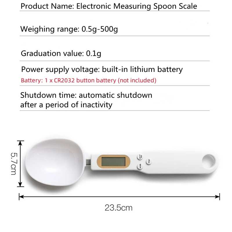 Portable Scale Digital Scale Kitchen Scale Weighing Tools 500g/0.1g Portable LCD Digital Kitchen Scale Measuring Spoon Gram Electronic Spoon Coffee Sugar Flour Weight Gram Scale