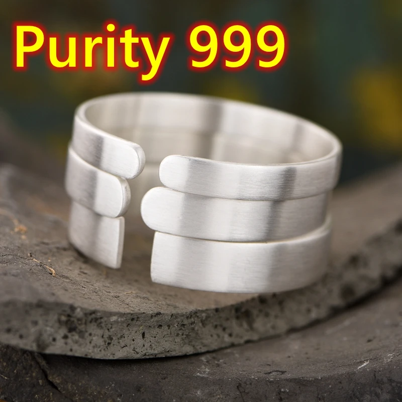 30g 41g 50g Luxury Men women 999 Silver Concave Bracelet Wide Open Classic Handmade Customized Pulseras Pure Silver Jewelry