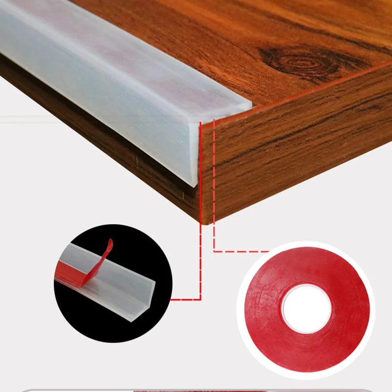 Sealing Strip Tape Silicone Seal Strip L Shaped Glass Angle Corner Protecor Collision Avoidance Gasket Decorative Bar Hemming