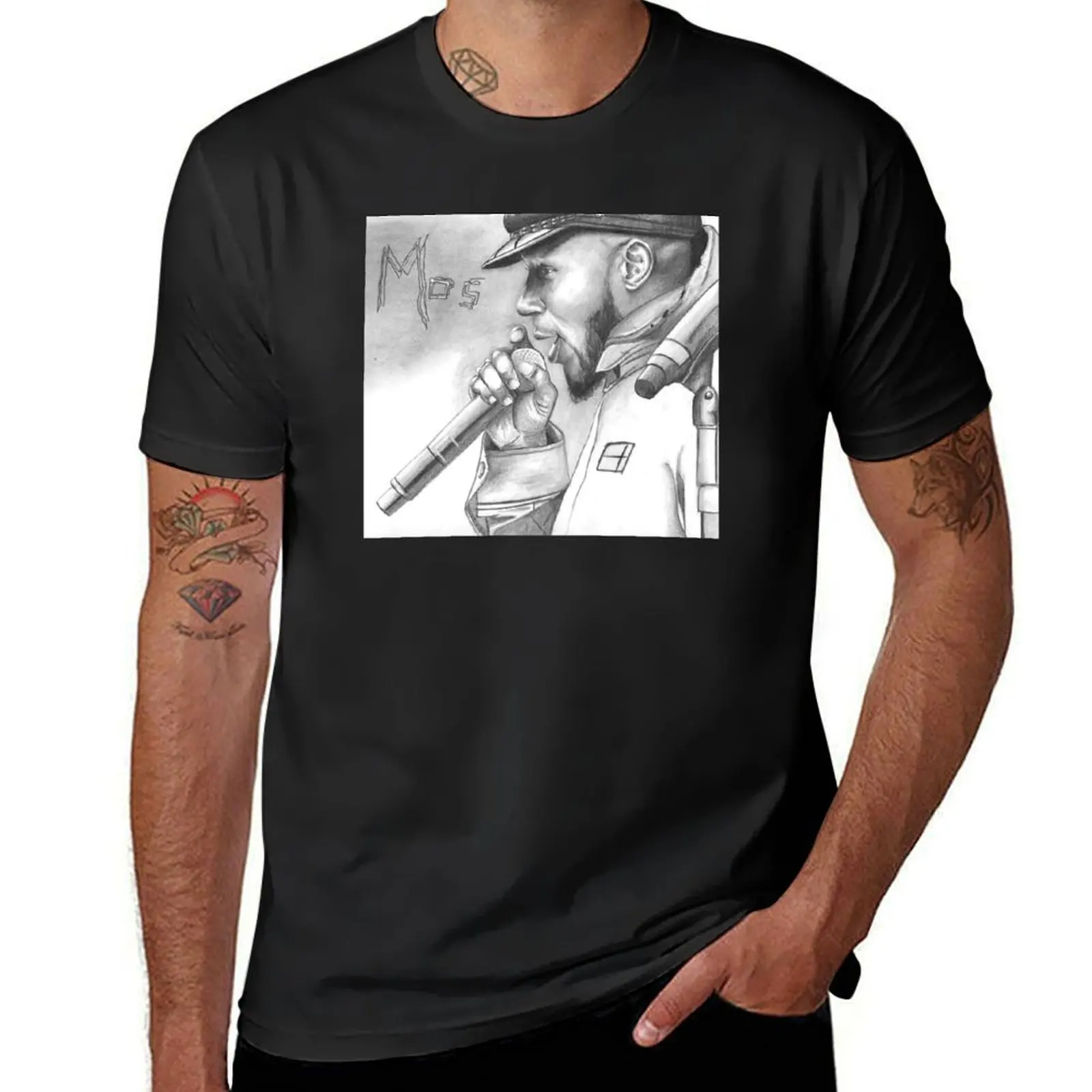Hip-Hop Portrait T-Shirt anime clothes aesthetic clothes Men's cotton t-shirt