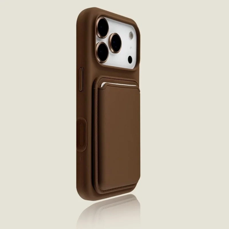 Luxurious Magnetic Silicone Card Holder Phone Case with Magsafe Compatibility