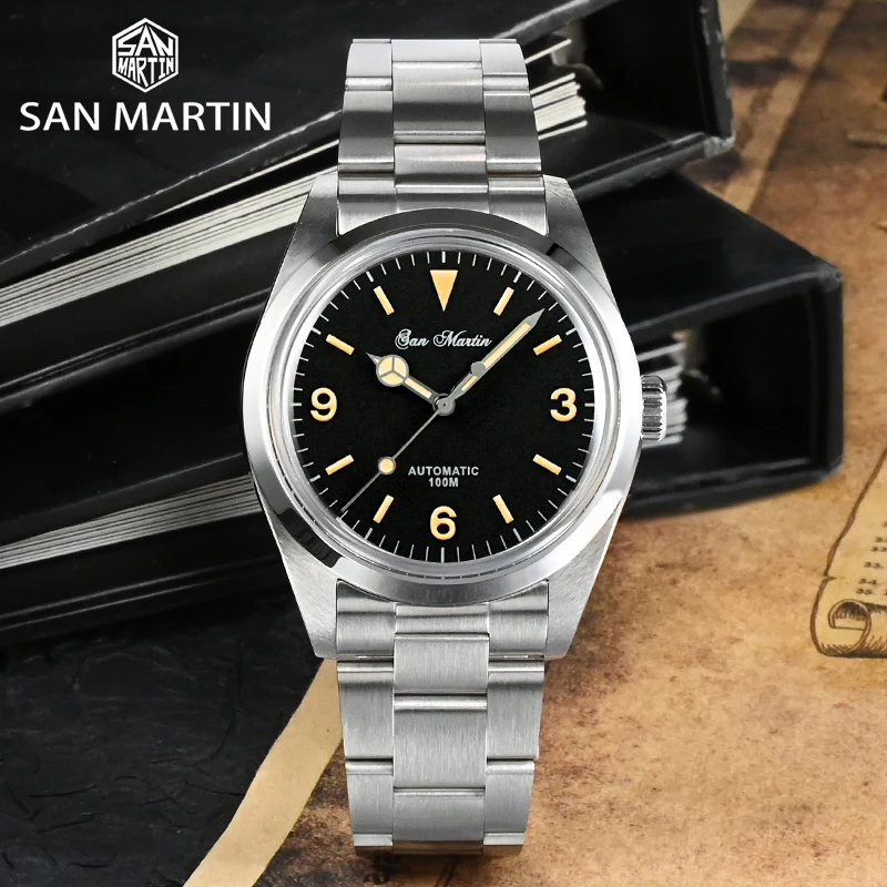 Mechanical watch diver watch San Martin 39mm Explore Climbing Series Men Watch Sport Retro Luxury Sapphire NH35 Automatic Mechanical Watches 10Bar Luminous