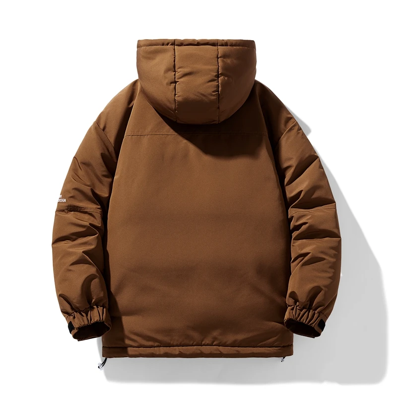 High Street  Men's Winter Tooling Outdoor Hooded Jacket Parkas Cotton-Padded Jacket Unisex Thick Warm Harajuku Fashion Brand